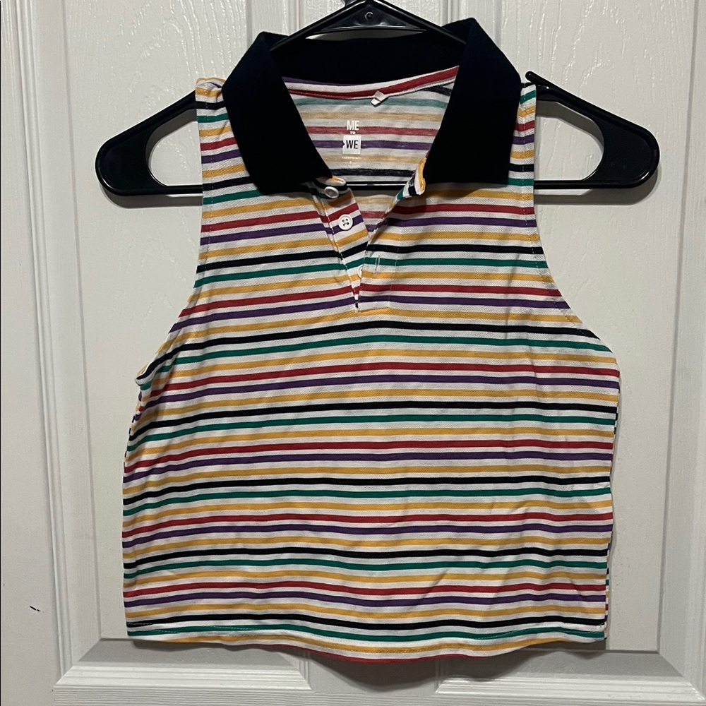 Me to We Multicolor Striped Polo Shirt